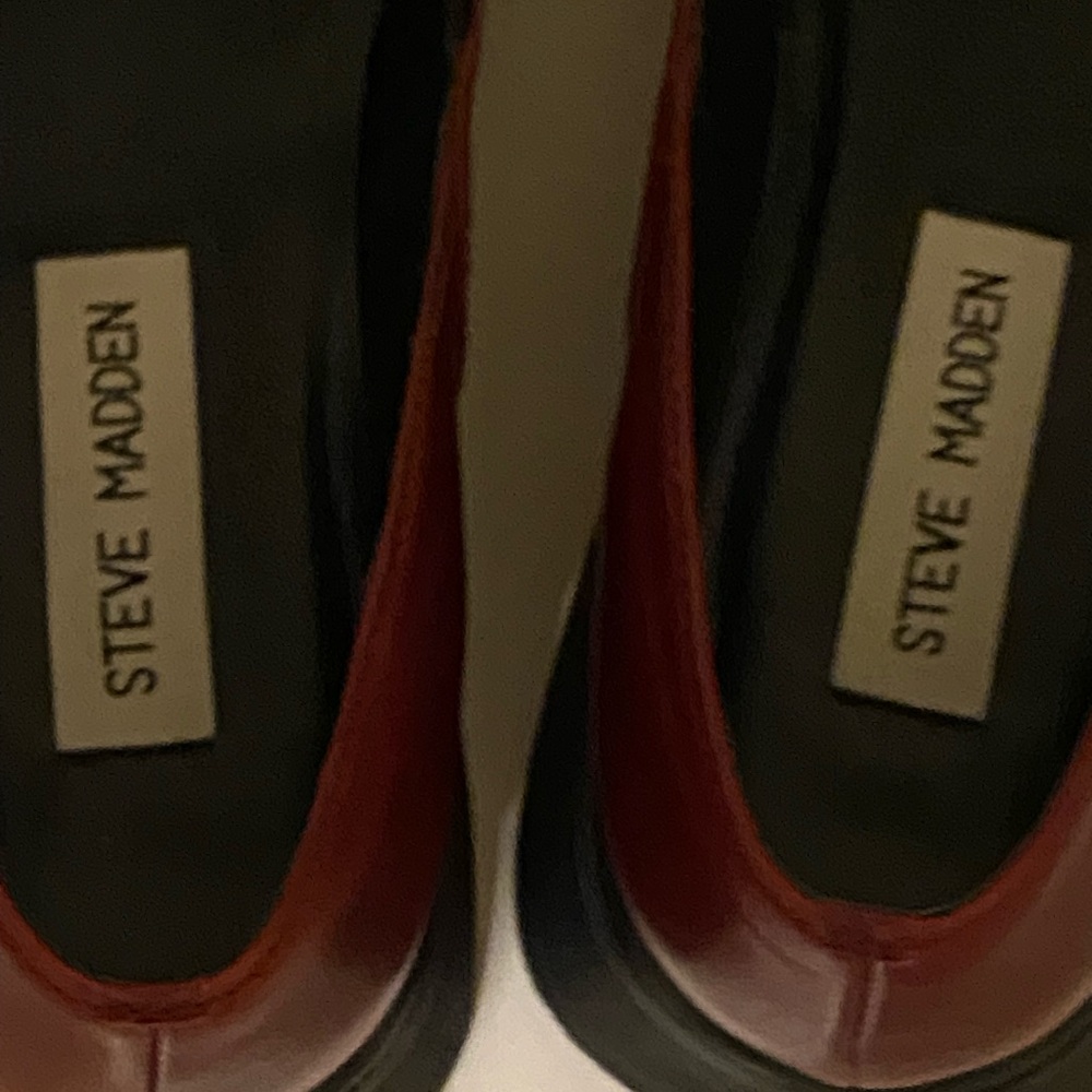 Steve Madden red Leather clogs US 7.5 - Picture 7 of 9